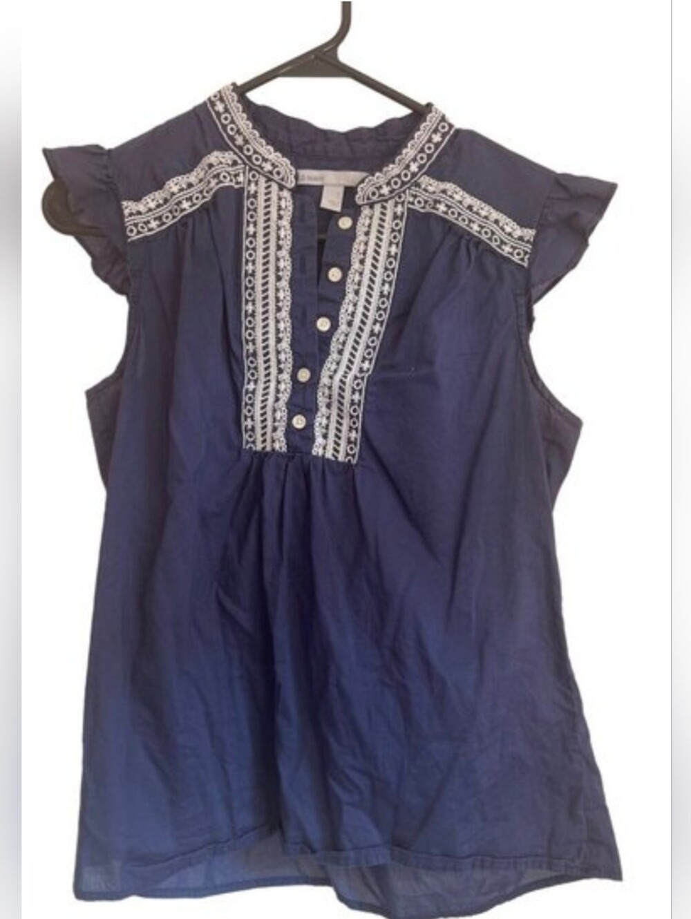 Old Navy Embroidered Boho Blouse | Navy Blue | Size S